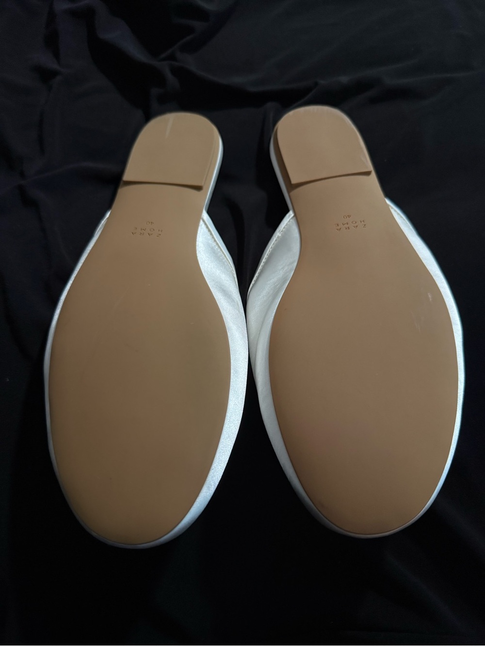 Zara Ivory Satin Slip-On Mules - Picture 2 of 3
